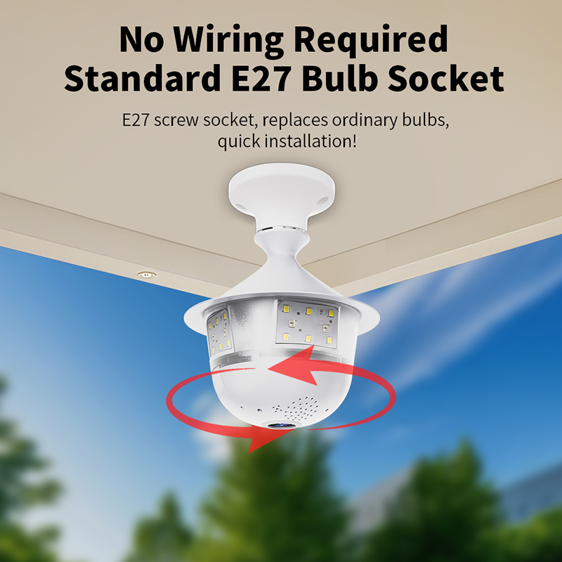 360-degree Panoramic Light Bulb Camera